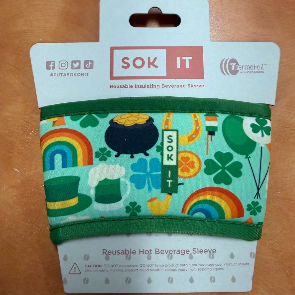 Green St. Patrick's Day Reusable Beverage Sleeve